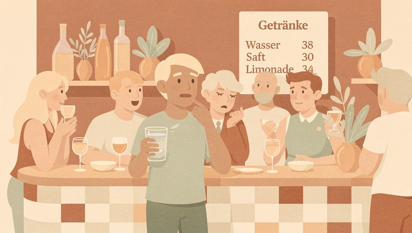 kein alk glas wasser